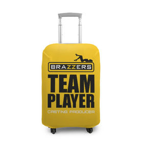 Чехол для чемодана 3D с принтом Brazzers Team player в Петрозаводске, 86% полиэфир, 14% спандекс | двустороннее нанесение принта, прорези для ручек и колес | adults | brazzers | casting | emblem | films | girl | inscription | logo | player | producer | silhouette | studio | team | девушка | игрок | кастинг | командный | логотип | надпись | продюсер | силуэт | студия | фильмы | эмблема