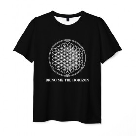 Мужская футболка 3D с принтом BRING ME THE HORIZON в Петрозаводске, 100% полиэфир | прямой крой, круглый вырез горловины, длина до линии бедер | bmth | bring me the horizon