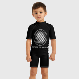 Детский купальный костюм 3D с принтом BRING ME THE HORIZON в Петрозаводске, Полиэстер 85%, Спандекс 15% | застежка на молнии на спине | bmth | bring me the horizon