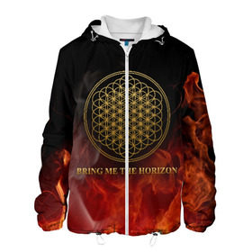 Мужская куртка 3D с принтом BRING ME THE HORIZON в Петрозаводске, ткань верха — 100% полиэстер, подклад — флис | прямой крой, подол и капюшон оформлены резинкой с фиксаторами, два кармана без застежек по бокам, один большой потайной карман на груди. Карман на груди застегивается на липучку | bmth | bring me the horizon