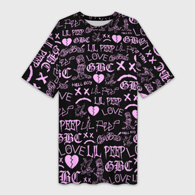 Платье-футболка 3D с принтом LIL PEEP LOGOBOMBING в Петрозаводске,  |  | Тематика изображения на принте: awful things | hell boy | lil peep | lil prince | клауд | клауд рэп | лил пип | пееп. | пост эмо | реп | репер | рэп | рэпер | трэп | хип хоп | эмо трэп