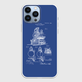 Чехол для iPhone 13 Pro Max с принтом Locomotives в Петрозаводске,  |  | patent | дорога | жд | железная | идея | история | локомотив | паровоз | патент | поезд | поезда | путешествие | путь | разработка | чертеж | чертежи
