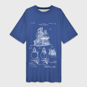Платье-футболка 3D с принтом Locomotives в Петрозаводске,  |  | patent | дорога | жд | железная | идея | история | локомотив | паровоз | патент | поезд | поезда | путешествие | путь | разработка | чертеж | чертежи