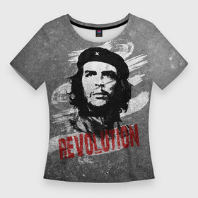 Женская футболка 3D Slim с принтом Че Гевара в Петрозаводске,  |  | che | che guevara | cuba | ernesto guevara | guerrilla | revolution | viva la | viva la revolution | история | куба | партизан | революция | свобода | че | че гевара | чегевара