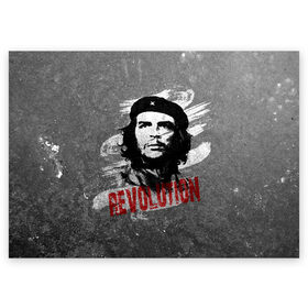 Поздравительная открытка с принтом Че Гевара в Петрозаводске, 100% бумага | плотность бумаги 280 г/м2, матовая, на обратной стороне линовка и место для марки
 | che | che guevara | cuba | ernesto guevara | guerrilla | revolution | viva la | viva la revolution | история | куба | партизан | революция | свобода | че | че гевара | чегевара