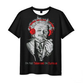 Мужская футболка 3D с принтом Альберт Эйнштейн в Петрозаводске, 100% полиэфир | прямой крой, круглый вырез горловины, длина до линии бедер | albert einstein | biography | genius | history | physics | relativity | science | альберт эйнштейн | биография | гений | история | наука | относительность | физика
