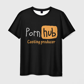 Мужская футболка 3D с принтом Porn hab Casting-producer в Петрозаводске, 100% полиэфир | прямой крой, круглый вырез горловины, длина до линии бедер | adults | casting | inscription | logo | movies | producer | studio | кастинг | логотип | надпись | продюсер | студия | фильмы