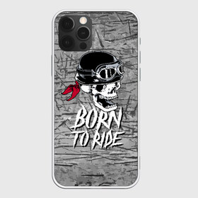 Чехол для iPhone 12 Pro Max с принтом Born to ride в Петрозаводске, Силикон |  | bandana | grin | helmet | jaw | metal | skull | teeth | бандана | зубы | каска | металл | оскал | очки | череп