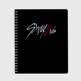 Тетрадь с принтом Stray Kids в Петрозаводске, 100% бумага | 48 листов, плотность листов — 60 г/м2, плотность картонной обложки — 250 г/м2. Листы скреплены сбоку удобной пружинной спиралью. Уголки страниц и обложки скругленные. Цвет линий — светло-серый
 | bang chan | changbin | han | hyunjin | k pop | korean pop | lee felix | lee know | seungmin | stray kids | бэнг чан | ли ноу | ли феликс | стрей кидс | хан | хёнджин | чангбин