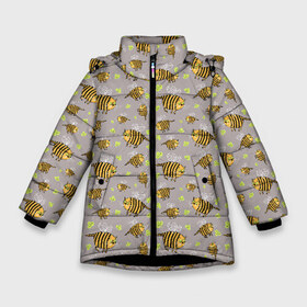 Зимняя куртка для девочек 3D с принтом Мы все здесь летаем в Петрозаводске, ткань верха — 100% полиэстер; подклад — 100% полиэстер, утеплитель — 100% полиэстер. | длина ниже бедра, удлиненная спинка, воротник стойка и отстегивающийся капюшон. Есть боковые карманы с листочкой на кнопках, утяжки по низу изделия и внутренний карман на молнии. 

Предусмотрены светоотражающий принт на спинке, радужный светоотражающий элемент на пуллере молнии и на резинке для утяжки. | Тематика изображения на принте: кот пчела | кот с крыльями | котопчела | коты летают | коты с крыльями | крылатый кот | полосатый кот | рыжий кот