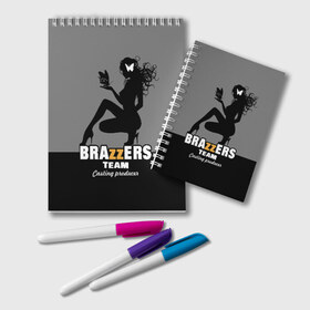 Блокнот с принтом Brazzers team Casting-producer в Петрозаводске, 100% бумага | 48 листов, плотность листов — 60 г/м2, плотность картонной обложки — 250 г/м2. Листы скреплены удобной пружинной спиралью. Цвет линий — светло-серый
 | Тематика изображения на принте: adults | brazzers | butterflies | casting | girl | inscription | logo | movies | producer | silhouette | studio | team | бабочки | братья | девушка | кастинг | логотип | надпись | продюсер | силуэт | студия | фильмы