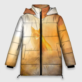 Женская зимняя куртка 3D с принтом Лисичка в тумане в Петрозаводске, верх — 100% полиэстер; подкладка — 100% полиэстер; утеплитель — 100% полиэстер | длина ниже бедра, силуэт Оверсайз. Есть воротник-стойка, отстегивающийся капюшон и ветрозащитная планка. 

Боковые карманы с листочкой на кнопках и внутренний карман на молнии | animals | forest | fox | арт | животное | лес | лиса | лисичка | облака | рисунок | рыжая лиса | туман