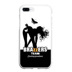 Чехол для iPhone 7Plus/8 Plus матовый с принтом Brazzers team Casting-producer в Петрозаводске, Силикон | Область печати: задняя сторона чехла, без боковых панелей | adults | brazzers | butterflies | casting | girl | inscription | logo | movies | producer | silhouette | studio | team | бабочки | братья | девушка | кастинг | логотип | надпись | продюсер | силуэт | студия | фильмы