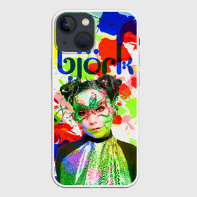 Чехол для iPhone 13 mini с принтом Bjork в Петрозаводске,  |  | art pop | avant garde | biork | bjork | electronica | experimental | авантгард | арт поп | бьёрк | бьйорк | бьорк | вокал | краски | радуга | цвета | электронтка