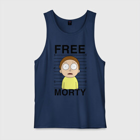 Мужская майка хлопок с принтом Free Morty в Петрозаводске, 100% хлопок |  | c 137 | morty | morty smith | portal | rick | rick and morty | rick sanchez | sanchez | smith | морти | морти смит | портал | рик | рик и морти | рик санчез | санчез | смит