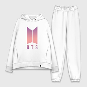 Женский костюм хлопок Oversize с принтом BTS PINK в Петрозаводске,  |  | army | bangtan boys | beyond the scene | bts | k pop | kpop | love yourself | бтс | к поп