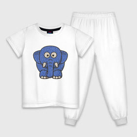 Детская пижама хлопок с принтом Голубой слоник в Петрозаводске, 100% хлопок |  брюки и футболка прямого кроя, без карманов, на брюках мягкая резинка на поясе и по низу штанин
 | животные | мамонт | маугли | персонаж | природа | слон | слоник