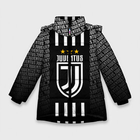 Зимняя куртка для девочек 3D с принтом JUVENTUS в Петрозаводске, ткань верха — 100% полиэстер; подклад — 100% полиэстер, утеплитель — 100% полиэстер. | длина ниже бедра, удлиненная спинка, воротник стойка и отстегивающийся капюшон. Есть боковые карманы с листочкой на кнопках, утяжки по низу изделия и внутренний карман на молнии. 

Предусмотрены светоотражающий принт на спинке, радужный светоотражающий элемент на пуллере молнии и на резинке для утяжки. | 2019 | 2020 | cr7 | cristiano ronaldo | juve | juventus | juvi. | ronaldo | криро | криш | криштиано | криштиану | роналдо | роналду | футбольная | юве | ювентус | юви