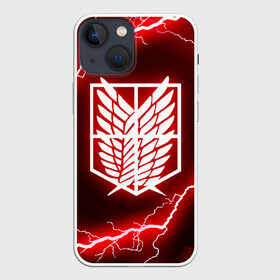 Чехол для iPhone 13 mini с принтом АТАКА ТИТАНОВ. Красные молнии в Петрозаводске,  |  | attack on titan | monsters | атака титанов | монстры | титаны