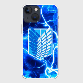Чехол для iPhone 13 mini с принтом АТАКА ТИТАНОВ. Голубые молнии в Петрозаводске,  |  | attack on titan | monsters | атака титанов | монстры | титаны