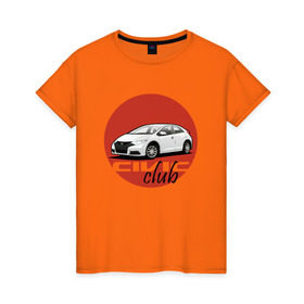 Женская футболка хлопок с принтом Honda Civic club в Петрозаводске, 100% хлопок | прямой крой, круглый вырез горловины, длина до линии бедер, слегка спущенное плечо | 9gen | civic | generation | honda | nine | девять | поколение | хонда | цивик