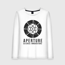 Женский лонгслив хлопок с принтом APERTURE lab в Петрозаводске, 100% хлопок |  | aperture | aperture science innovators | game | portal | portal 2