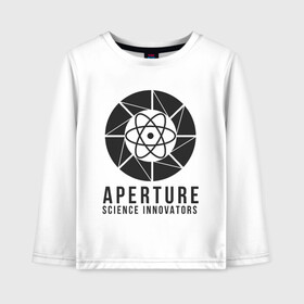 Детский лонгслив хлопок с принтом APERTURE lab. в Петрозаводске, 100% хлопок | круглый вырез горловины, полуприлегающий силуэт, длина до линии бедер | aperture | aperture science innovators | game | portal | portal 2