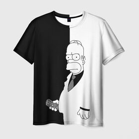 Мужская футболка 3D с принтом Гомер Симпсон в Петрозаводске, 100% полиэфир | прямой крой, круглый вырез горловины, длина до линии бедер | homer simpson | simpsons | гомер симпсон | симпсоны