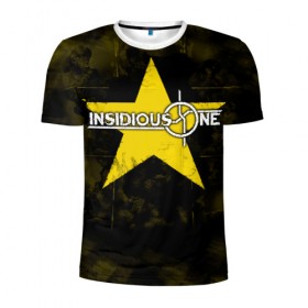 Мужская футболка 3D спортивная с принтом Желтая звезда в Петрозаводске, 100% полиэстер с улучшенными характеристиками | приталенный силуэт, круглая горловина, широкие плечи, сужается к линии бедра | металл | рок