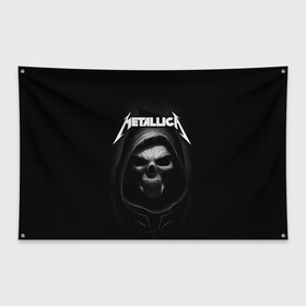 Флаг-баннер с принтом Metallica в Петрозаводске, 100% полиэстер | размер 67 х 109 см, плотность ткани — 95 г/м2; по краям флага есть четыре люверса для крепления | metalica | metallica | группа | джеймс хэтфилд | кирк хэмметт | ларс ульрих | метал | металика | металлика | миталика | музыка | роберт трухильо | рок | трэш | трэшметал | хард | хеви