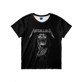 Детская футболка 3D с принтом Metallica в Петрозаводске, 100% гипоаллергенный полиэфир | прямой крой, круглый вырез горловины, длина до линии бедер, чуть спущенное плечо, ткань немного тянется | metalica | metallica | группа | джеймс хэтфилд | кирк хэмметт | ларс ульрих | метал | металика | металлика | миталика | музыка | роберт трухильо | рок | трэш | трэшметал | хард | хеви