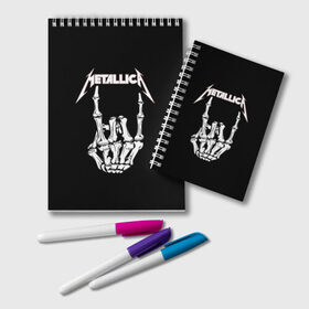 Блокнот с принтом Metallica в Петрозаводске, 100% бумага | 48 листов, плотность листов — 60 г/м2, плотность картонной обложки — 250 г/м2. Листы скреплены удобной пружинной спиралью. Цвет линий — светло-серый
 | metalica | metallica | группа | джеймс хэтфилд | кирк хэмметт | ларс ульрих | метал | металика | металлика | миталика | музыка | роберт трухильо | рок | трэш | трэшметал | хард | хеви