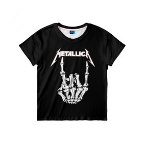 Детская футболка 3D с принтом Metallica в Петрозаводске, 100% гипоаллергенный полиэфир | прямой крой, круглый вырез горловины, длина до линии бедер, чуть спущенное плечо, ткань немного тянется | Тематика изображения на принте: metalica | metallica | группа | джеймс хэтфилд | кирк хэмметт | ларс ульрих | метал | металика | металлика | миталика | музыка | роберт трухильо | рок | трэш | трэшметал | хард | хеви