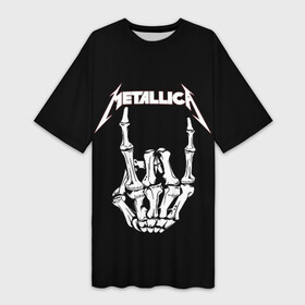 Платье-футболка 3D с принтом Metallica в Петрозаводске,  |  | metalica | metallica | группа | джеймс хэтфилд | кирк хэмметт | ларс ульрих | метал | металика | металлика | миталика | музыка | роберт трухильо | рок | трэш | трэшметал | хард | хеви