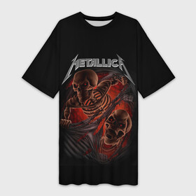 Платье-футболка 3D с принтом Metallica в Петрозаводске,  |  | metalica | metallica | группа | джеймс хэтфилд | кирк хэмметт | ларс ульрих | метал | металика | металлика | миталика | музыка | роберт трухильо | рок | трэш | трэшметал | хард | хеви