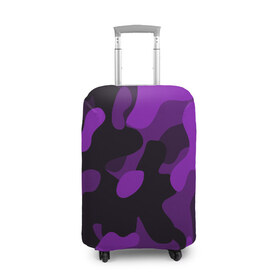 Чехол для чемодана 3D с принтом Камуфляж в Петрозаводске, 86% полиэфир, 14% спандекс | двустороннее нанесение принта, прорези для ручек и колес | 23 февраля | black | camouflage | february 23 | khaki | military | soldier | военный | камуфляж | солдат | фиолетовый | хаки | черный