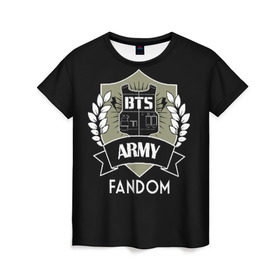 Женская футболка 3D с принтом BTS Army Fandom в Петрозаводске, 100% полиэфир ( синтетическое хлопкоподобное полотно) | прямой крой, круглый вырез горловины, длина до линии бедер | army | bangtan boys | beyond the scene | boys | bts | chin | edm | emblem | fandom | fans | hieroglyphs | hip hop | jimin | k pop | logo | rainbow | rb | rm | south korean | армия | бойбенд | ви | джей хоуп | иероглифы | логотип | мальчики | радуга 