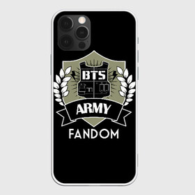 Чехол для iPhone 12 Pro с принтом BTS Army Fandom  в Петрозаводске, силикон | область печати: задняя сторона чехла, без боковых панелей | Тематика изображения на принте: army | bangtan boys | beyond the scene | boys | bts | chin | edm | emblem | fandom | fans | hieroglyphs | hip hop | jimin | k pop | logo | rainbow | rb | rm | south korean | армия | бойбенд | ви | джей хоуп | иероглифы | логотип | мальчики | радуга 