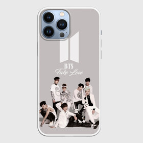 Чехол для iPhone 13 Pro Max с принтом BTS Take love в Петрозаводске,  |  | Тематика изображения на принте: bangtan boys | beyond the scene | boyband | boys | bts | chin | chonguk | edm | emblem | hip hop | jimin | jj hope | k pop | logo | r  b | rm | south korean | suga | wee | бойбенд | ви | возьми | джей хоуп | логотип | любовь | мальчики | сюга | х