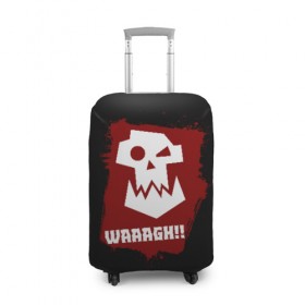 Чехол для чемодана 3D с принтом WAAAGH!! в Петрозаводске, 86% полиэфир, 14% спандекс | двустороннее нанесение принта, прорези для ручек и колес | 40000 | 40k | game | ork | orks | waaagh | warhammer | warhammer 40k | wh40k | игра | орки