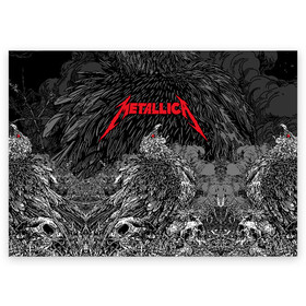 Поздравительная открытка с принтом Metallica  в Петрозаводске, 100% бумага | плотность бумаги 280 г/м2, матовая, на обратной стороне линовка и место для марки
 | Тематика изображения на принте: american | bird | eagle | james hetfield | kirk hammett | lars ulrich | metal band | metallica | red eye | robert trujillo | scream | skull | американская | джеймс хетфилд | кирк хэмметт | красный глаз | крик | ларс ульрих | метал группа | метал