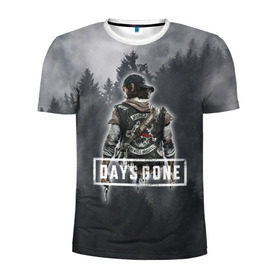 Мужская футболка 3D спортивная с принтом Days Gone в Петрозаводске, 100% полиэстер с улучшенными характеристиками | приталенный силуэт, круглая горловина, широкие плечи, сужается к линии бедра | days gone | лес | лого | персонаж