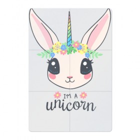 Магнитный плакат 2Х3 с принтом I`m a Unicorn в Петрозаводске, Полимерный материал с магнитным слоем | 6 деталей размером 9*9 см | unicorn | единорог | зайчик | зая | красиво | кролик | кроля | милашество | мило | на день рождения | подарок | радуга