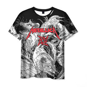 Мужская футболка 3D с принтом Metallica в Петрозаводске, 100% полиэфир | прямой крой, круглый вырез горловины, длина до линии бедер | american | angry | emblem | james hetfield | kirk hammett | la | live | logo | metal band | metallica | rats | ravens | zombies | американская | вороны | джеймс хетфилд | живые | злые | зомби | кирк хэмметт | крысы | ларс ульрих | логотип | мета