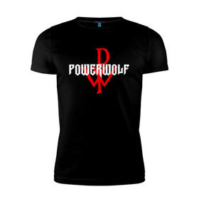 Мужская футболка премиум с принтом POWERWOLF в Петрозаводске, 92% хлопок, 8% лайкра | приталенный силуэт, круглый вырез ворота, длина до линии бедра, короткий рукав | 