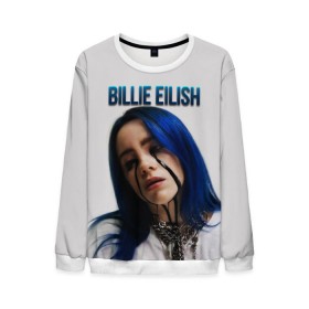 Мужской свитшот 3D с принтом BILLIE EILISH в Петрозаводске, 100% полиэстер с мягким внутренним слоем | круглый вырез горловины, мягкая резинка на манжетах и поясе, свободная посадка по фигуре | ayelish | bad guy | bellyache | bilie eilish | bilie elish | billie | billie eilish | eilish | electronic | elish | music | били айлиш | билли айлиш | эйлиш | элиш