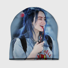 Шапка 3D с принтом BILLIE EILISH в Петрозаводске, 100% полиэстер | универсальный размер, печать по всей поверхности изделия | ayelish | bad guy | bellyache | bilie eilish | bilie elish | billie | billie eilish | eilish | electronic | elish | music | били айлиш | билли айлиш | эйлиш | элиш