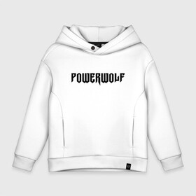 Детское худи Oversize хлопок с принтом Powerwolf в Петрозаводске, френч-терри — 70% хлопок, 30% полиэстер. Мягкий теплый начес внутри —100% хлопок | боковые карманы, эластичные манжеты и нижняя кромка, капюшон на магнитной кнопке | powerwolf | метал | повервольф | повервульф | рок