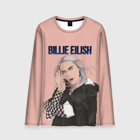 Мужской лонгслив 3D с принтом BILLIE EILISH в Петрозаводске, 100% полиэстер | длинные рукава, круглый вырез горловины, полуприлегающий силуэт | ayelish | bad guy | bellyache | bilie eilish | bilie elish | billie | billie eilish | eilish | electronic | elish | music | били айлиш | билли айлиш | эйлиш | элиш