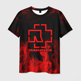Мужская футболка 3D с принтом RAMMSTEIN в Петрозаводске, 100% полиэфир | прямой крой, круглый вырез горловины, длина до линии бедер | Тематика изображения на принте: fire | flake | rammstein | smoke | дым | огонь | пламя | пожар | рамштайн